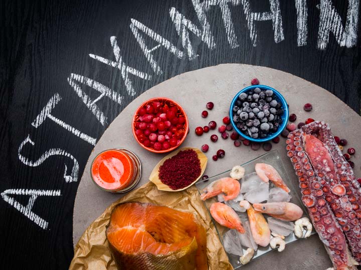 Astaxanthin can be found in seafood or taken as a supplement.